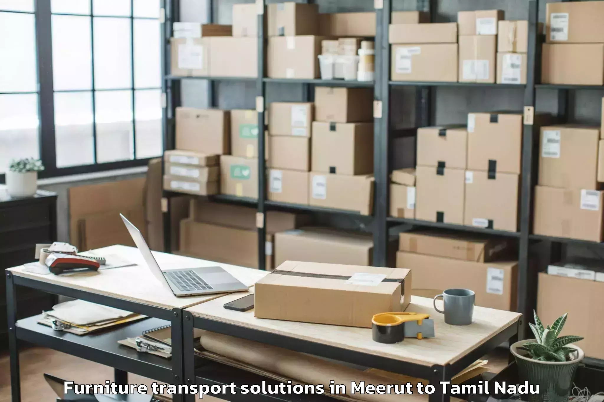 Get Meerut to Chennai Port Trust Furniture Transport Solutions